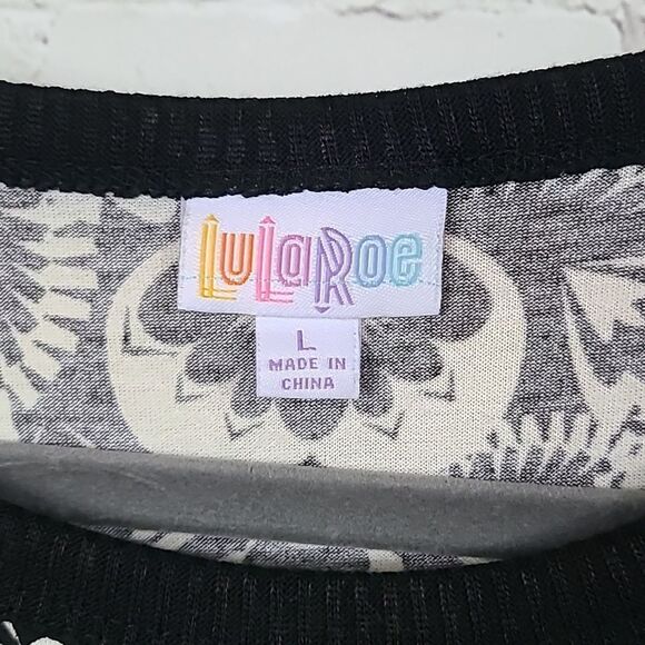 LuLaRoe Maria Maxi Dress L 14/16 Black & White Floral A-line Cap Sleeve Long NWT - Picture 5 of 11